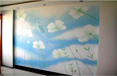  龙游画墙绘怎么画好白云的蓬松感？