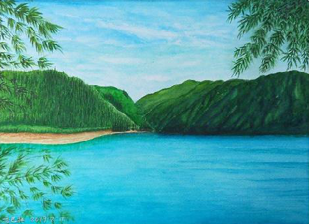  龙游在墙绘中，如何绘画绿水青山？